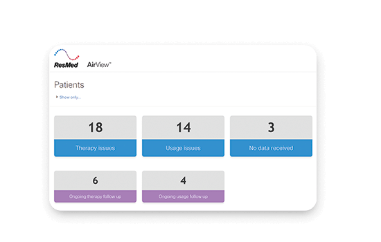 airview action groups sleep apnoea patient monitoring