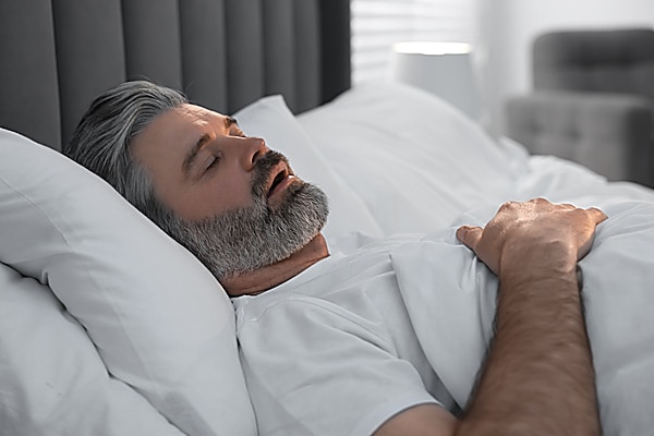  man sleeping on his back